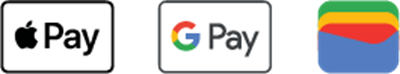 Apple Pay, Google Pay and Google Wallet icons